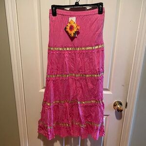 Sacred thread pink & gold long skirt